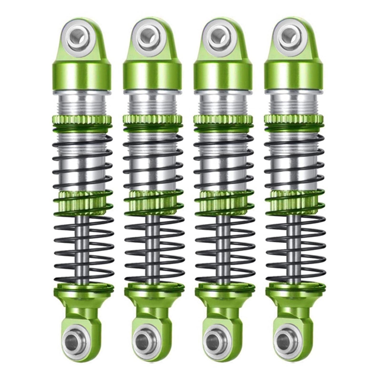 

4pcs RC Car Shocks Upgrade Parts Metal RC Car Front Rear Damper Modification Accessories for 1/18 RC Car Crawler Racing Truck зелений