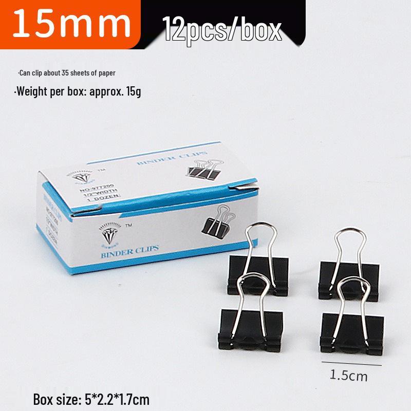 Черный зажим-бабочка с длинным хвостом - Многофункциональная канцелярия для организации офисных и экзаменационных бумаг