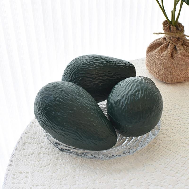 6PCS Decorative Artificial Avocado Models Restaurant Photography Props Plastic Texture for Photography and Teaching Tool
