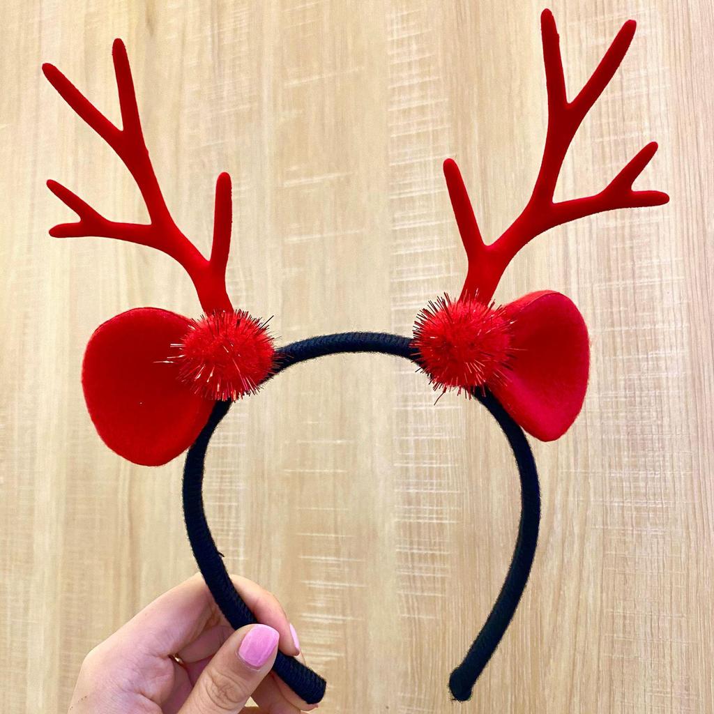 Stylish Mori Girl Antler Christmas Headband In Transparent Girly Design