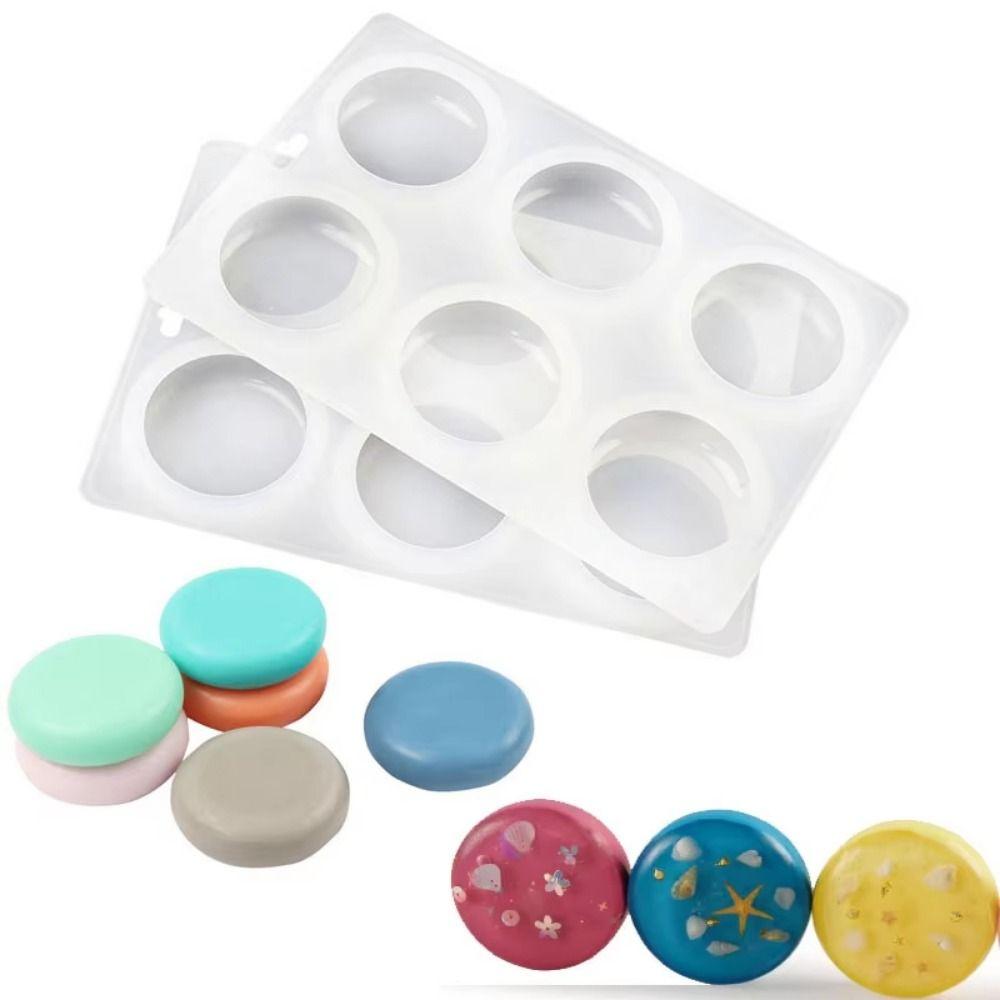 6 Holes Round Silicone Mold Dome Shape Soap Making Mold Simple Silicone Soap Mold  Baking Use