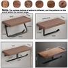Double Paper Holder with Shelf Black Wood Wall Mounted WC Tissue Holders Walnut Toilet Paper Towel Rack for Bathroom Kitchen