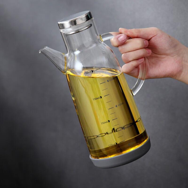 Leak-proof Glass Oil & Vinegar Dispenser with Scale