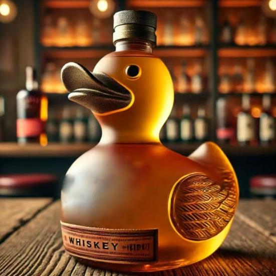 Skleněná láhev na kachní whisky Zvířecí karafa Zábavná láhev na víno ve tvaru kachny Objem 100 ml Umělecká karafa Dekorace pro bar Domov Kancelář