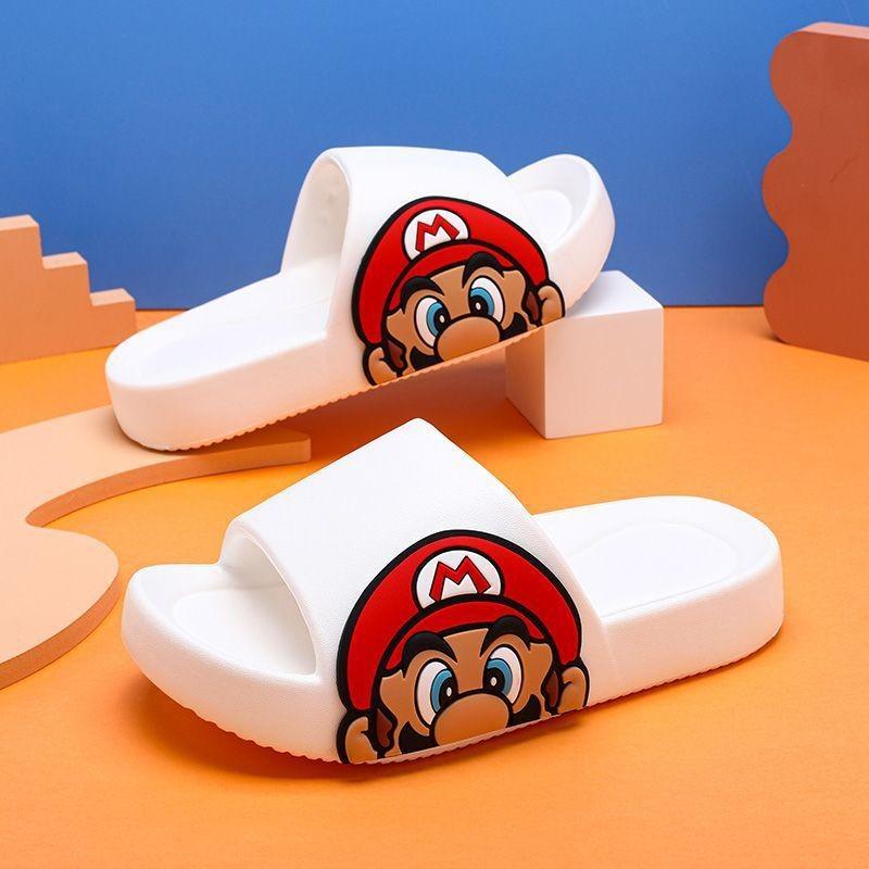 Comfortable Mario Cartoon Indoor Slippers For Boys Summer Soft Eva Anti-slip Design