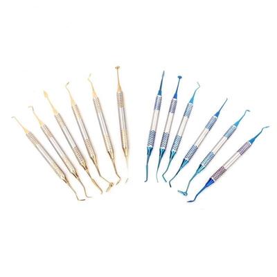 6Pcs/Set Dental Instrument Composite Resin Filling Spatula Titanium Plated Head Filler
