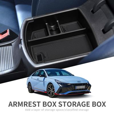Für Hyundai I30 I30 N Rechtes Ruder 2018-2025 Armlehne Aufbewahrungsbox Autofach Organizer Zubehör Aufräumen Schwarz