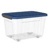 20L Rolling Storage Box with Clear Blue Lid