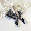 Elegant Silk Square Scarf Women - Lightweight Neck Wrap Sun Protection Stylish Accessory In Navy Blue Black Beige Red
