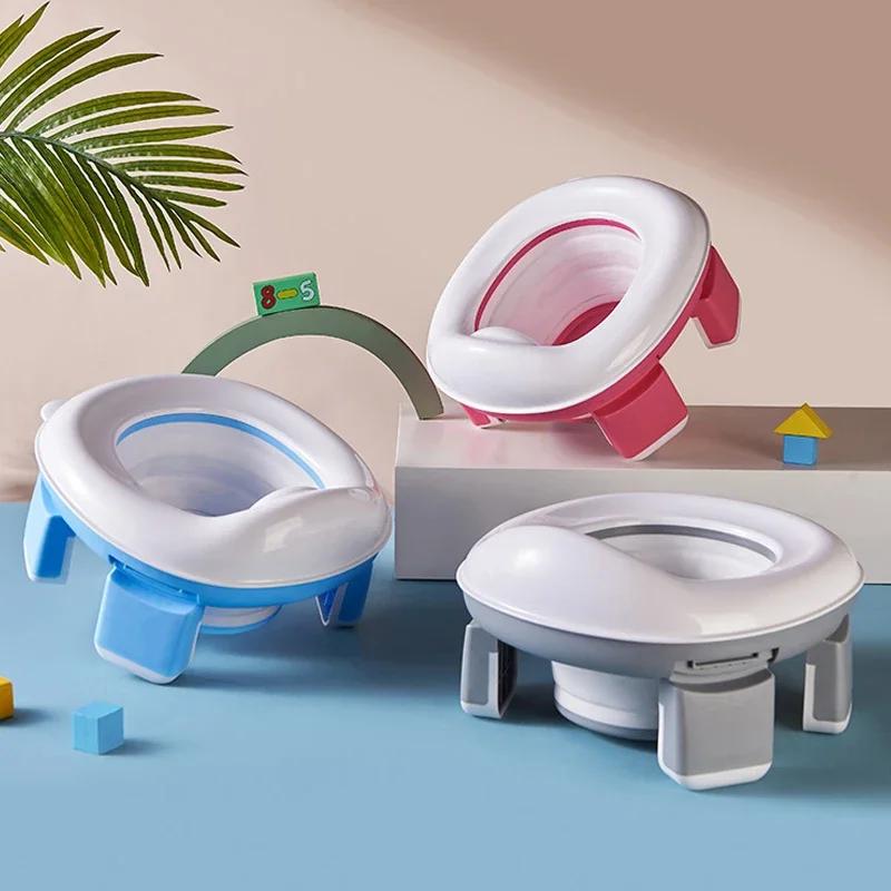 Travel Toilet Seat 3 In 1, Folding Kids Urinary with Bags, Baby Pot, Silicone Portable Urinary, Kids Training Toilet Seat