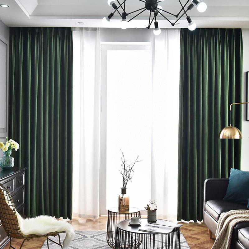 Simple Flannel Cotton Flannel Rose Dirty Powder Curtain Fabric Finished Product