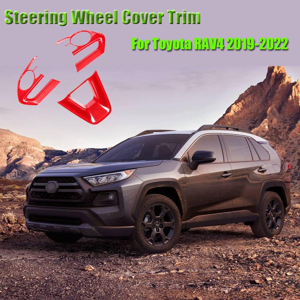 BOYOUS 3PCS ABS Molding Trim Sticker Cover Auto Accessories Interior Decoration for Toyota RAV4 2019 2020 2021 2022 2023 2024 2025, Not Fit Rav4