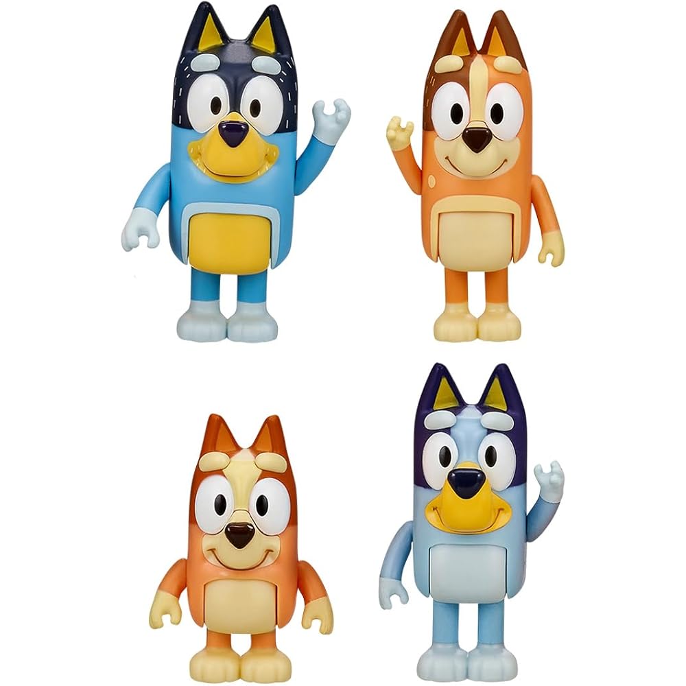 Takara Tomy Bluey Family Figure Set 4 Pieces Collectible Toy Figures