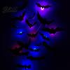 Removable Wall Decal Halloween LED Stickers Glow-in-the-Dark Bat & Spider Decorations Battery-Powered Hanging Ornaments Night Light Sticker