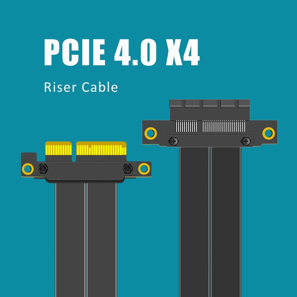 GLOTRENDS 200mm PCIe 4.0 X4 Riser Cable - for M.2, WiFi, Firewire, USB, Sound Cards, and More