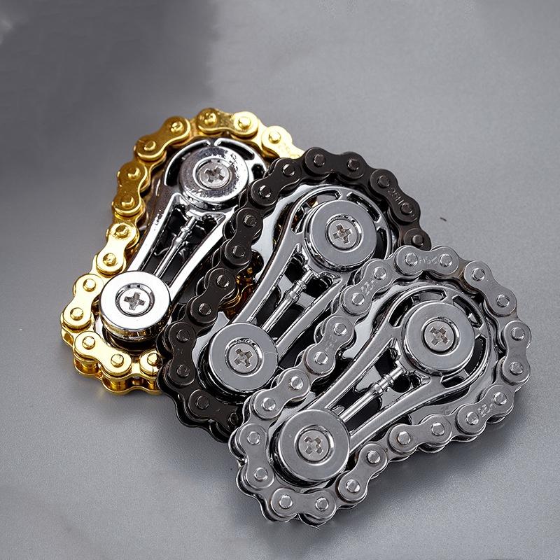 Roată lanț volant giroscop de deget rotativ Fidget Spinner decompresie metal lanț de bicicletă EDC Fidget jucărie pentru adulți