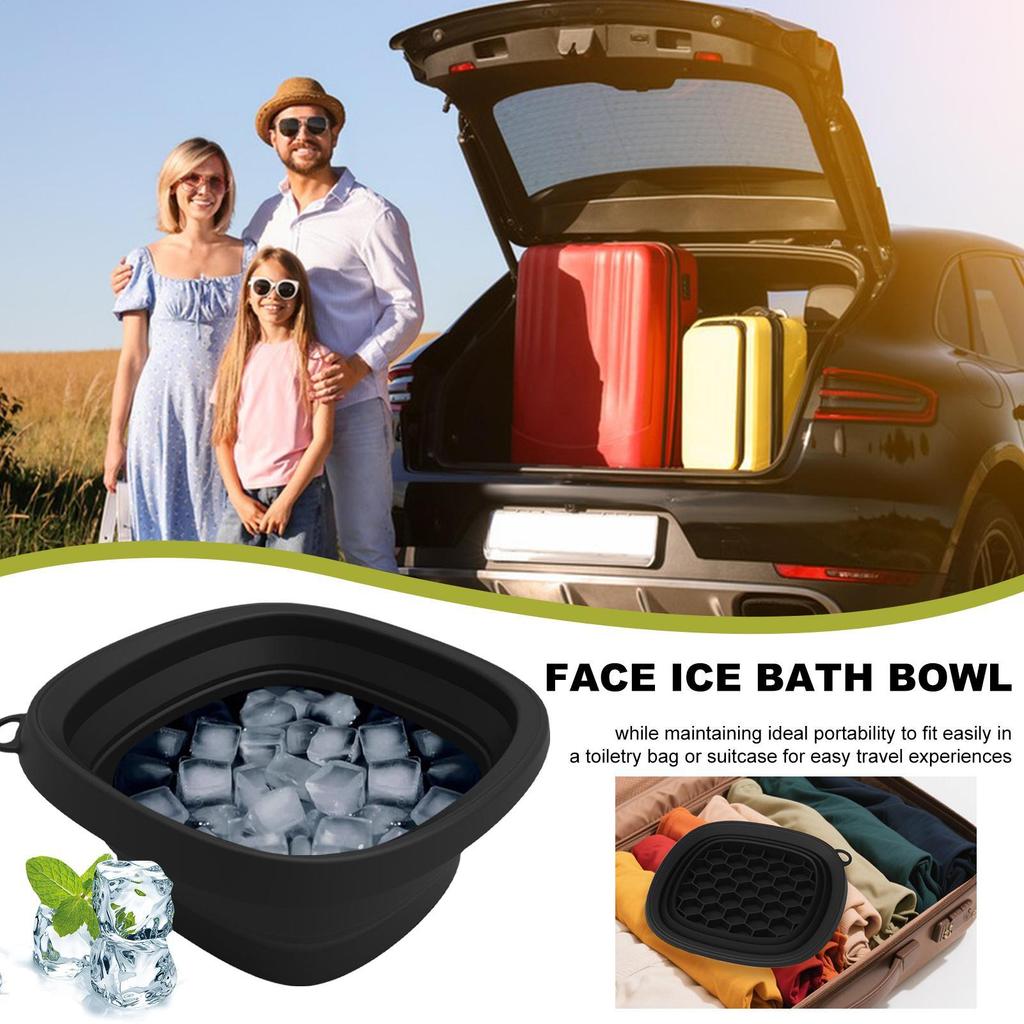 Face Ice Bath Bowl for Facials Plunge Dipping Face Folding Ice Facials Washbasin for Home Travel New Facials Skin Cares Tool