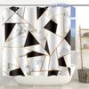 Marble Texture Printing Bathroom Non-Slip Floor Mat Shower Curtain Combination Carpet European And American Style