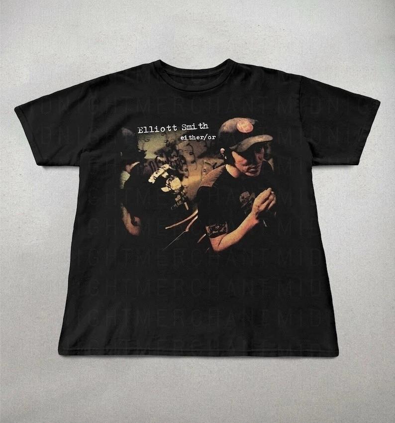 Elliott Smith Either or T-shirt, Indie folk shirt, retro 90s graphic tee
