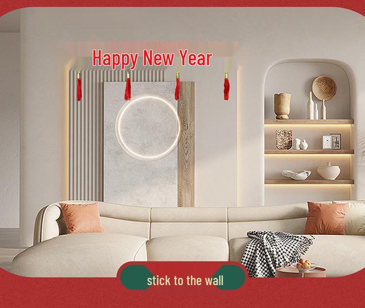 Spring Festival New Year Decorative Tassel Curtain & Fu Wall Sticker Garland