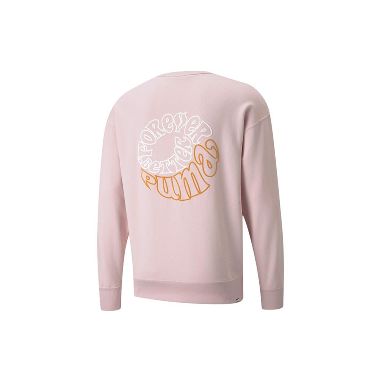 PUMA Downtown Logo Printing Sports Round Neck Pullover Pink Red Men s 533037-36 XL