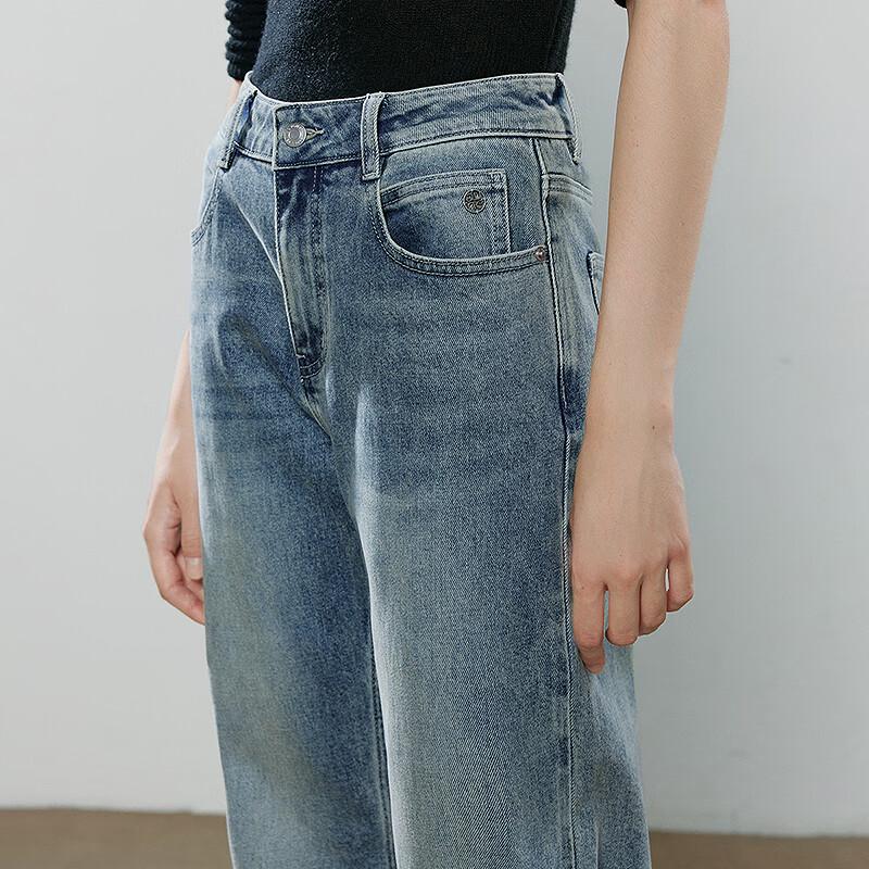 Chuyu Women's Mid-Low Waist Lycra Straight-Leg Jeans