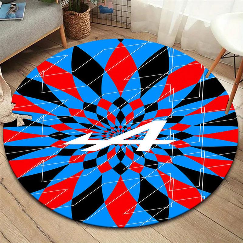 Alpine F1 Round Area Rug,Carpet Rug for Living Room Bedroom Sofa Playroom Decor,Non-slip Floor Mat