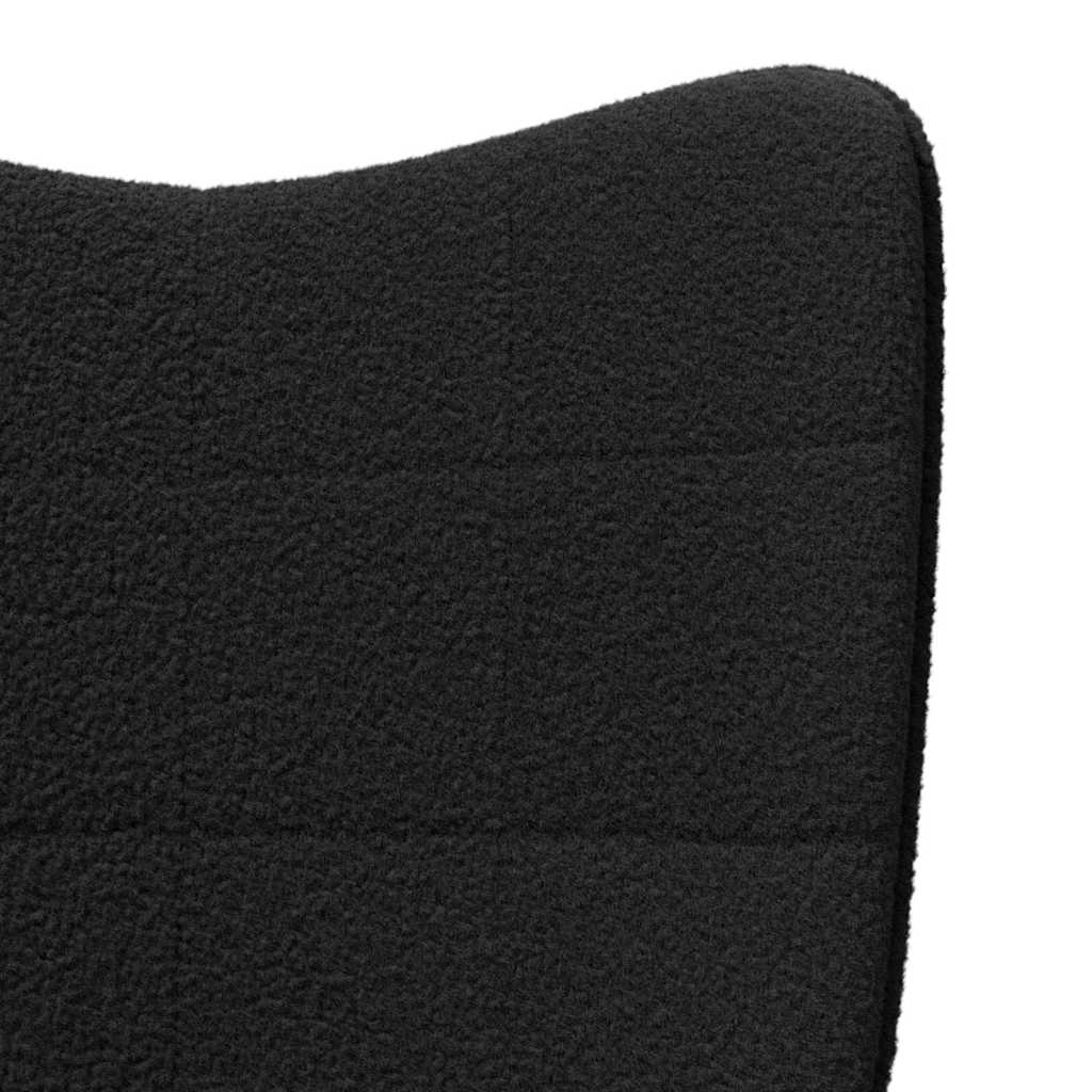 Rocking Chair Black Sherpa Fabric