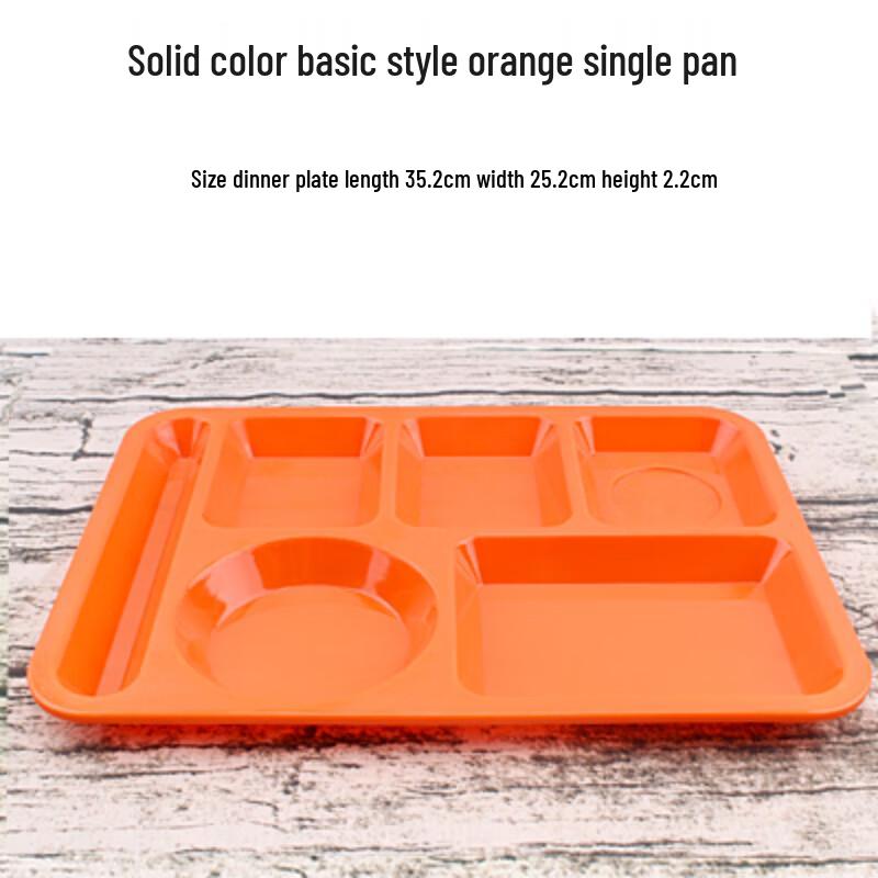 Commercial Melamine 5-Compartment Divided Lunch Tray