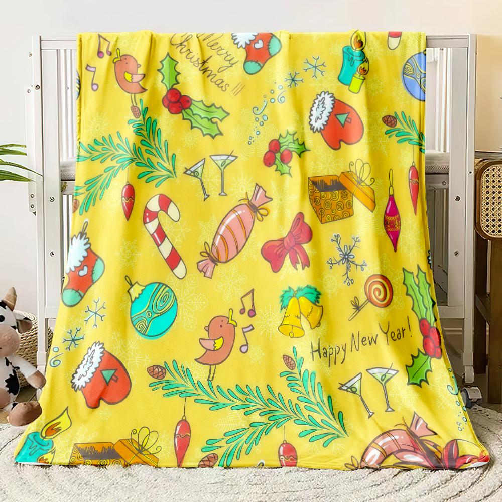 Festive Christmas  Flannel Thin Blankets Cozy Patterns for A Merry Holiday Flannel Blanket New Year Home Decoration Gift