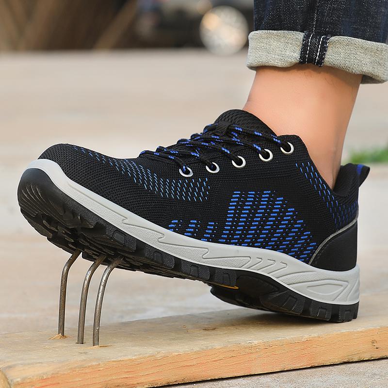 Παπούτσια Ασφαλείας για Άνδρες Γυναίκες Μεταλλικό Μύτη Αντιστατικά Αντιθραυστικά Αντιδιατρητικά Αναπνεύσιμο Άνω Μέρος Άνετα Μαλακά Παπούτσια Εξωτερικού Χώρου