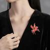 Contemporary Alloy Horse Brooch Avaliable Badge with Big Wing Accent Versatile Clothing Accessory Jewelry