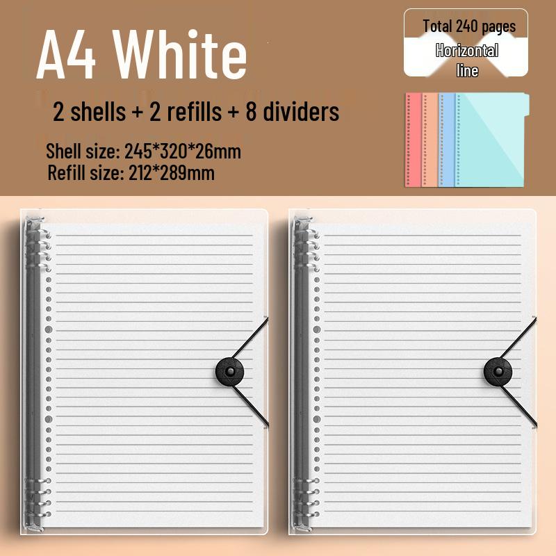 Comfortable B5 Loose-Leaf Notebook: Lined, Removable Binder, Simple Ins Style, Aesthetic Design, Ideal for Exams and High School Students.