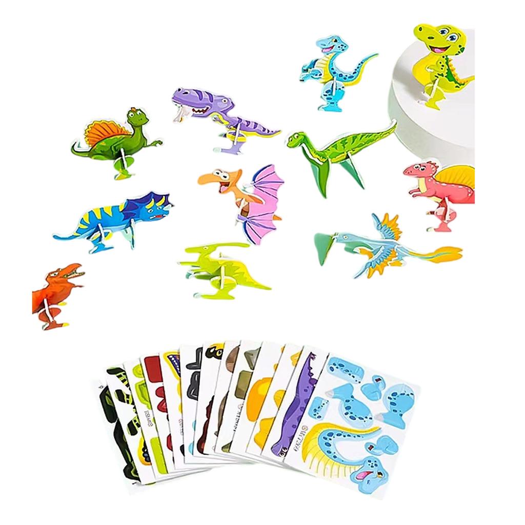 25 listů/sada Puzzle Hračka Kreslený motiv 3D Blok skládačky Předškolní vzdělávací hračka pro trénování mozku pro děti