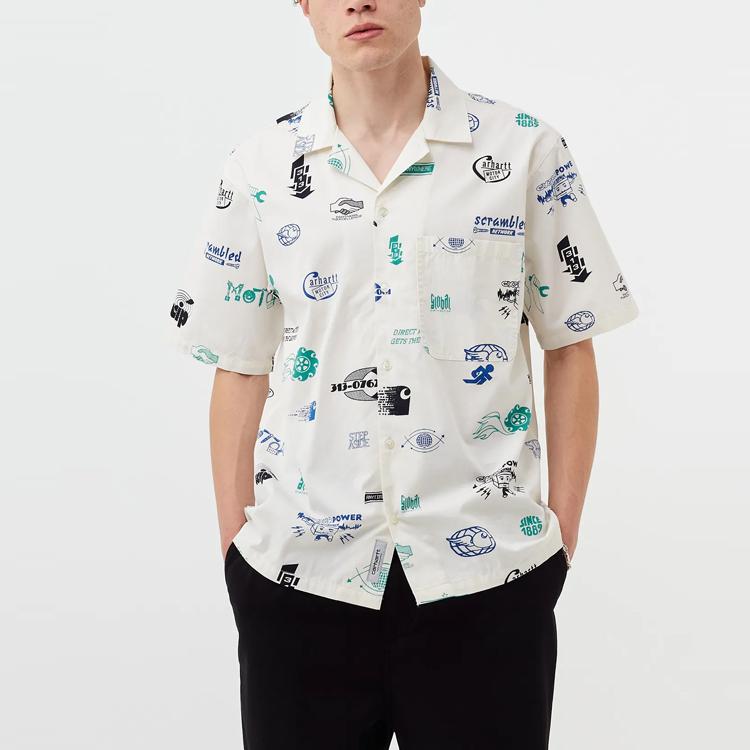 Carhartt WIP SS22 Letter Pattern Printed Shirt Men Shirts I030042-0PK-XX