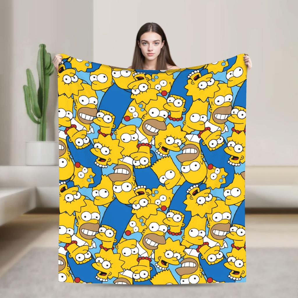 Blanket The S-Simpsons Travel Office Flannel Bedding Throws For Couch Chair Super Warm Design Bedspread Birthday Present
