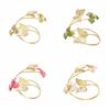 Emaille-Glasur Blumenarmband Tropföl Schmetterlingsarmband Exquisites Offenes Armreif Armzubehör