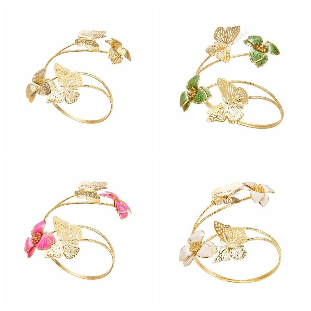 Emaille-Glasur Blumenarmband Tropföl Schmetterlingsarmband Exquisites Offenes Armreif Armzubehör