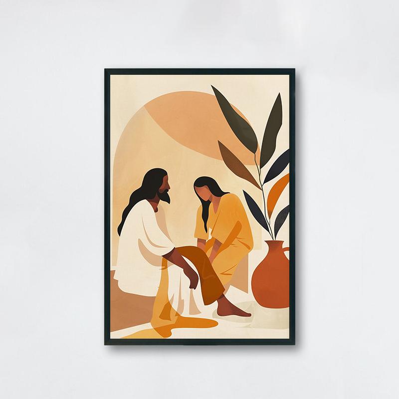 

Постер с изображением Христа в стиле бохо, христианские библейские стихи в стиле бохо, картины на холсте с изображением Иисуса на стенах, картины для дома и комнаты, современное украшение 21x30cm No Framed