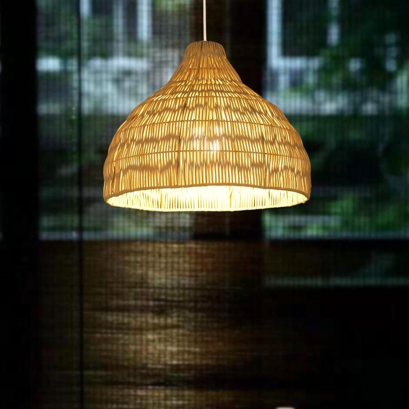 Wabi-Sabi Bamboo Rattan Pendant Lamp: Zen-Inspired Teahouse Lighting