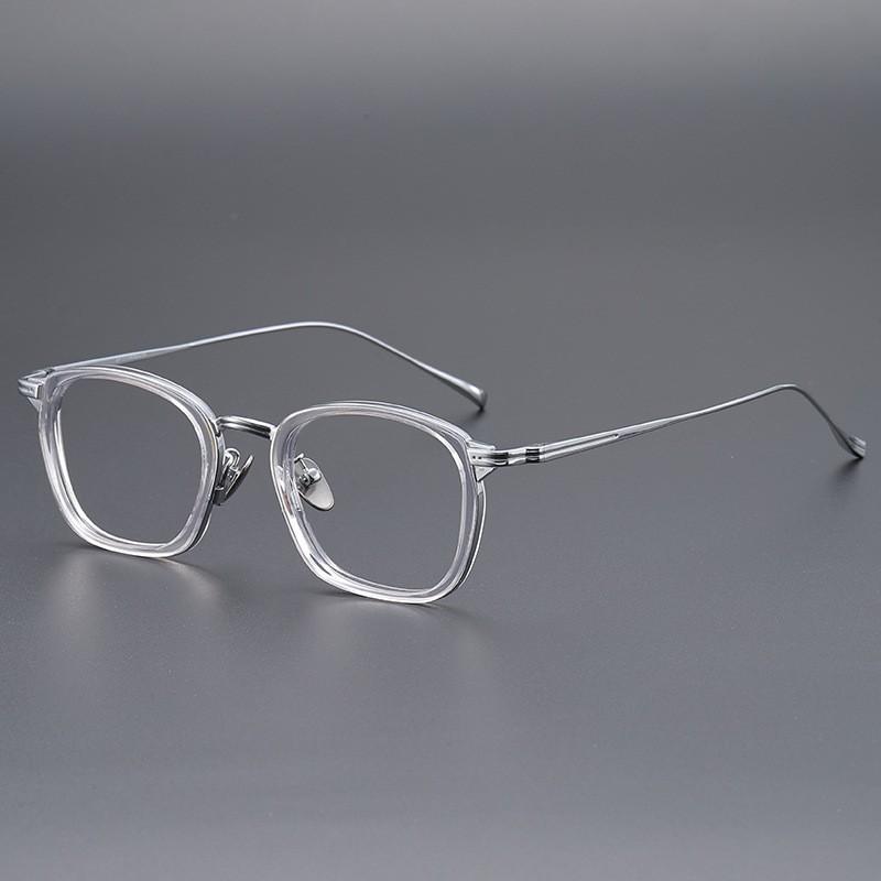 Ultra-light Pure Titanium 9g Literary Small Exquisite Glasses Frame Male Retro Box Type with Myopia Glasses Frame