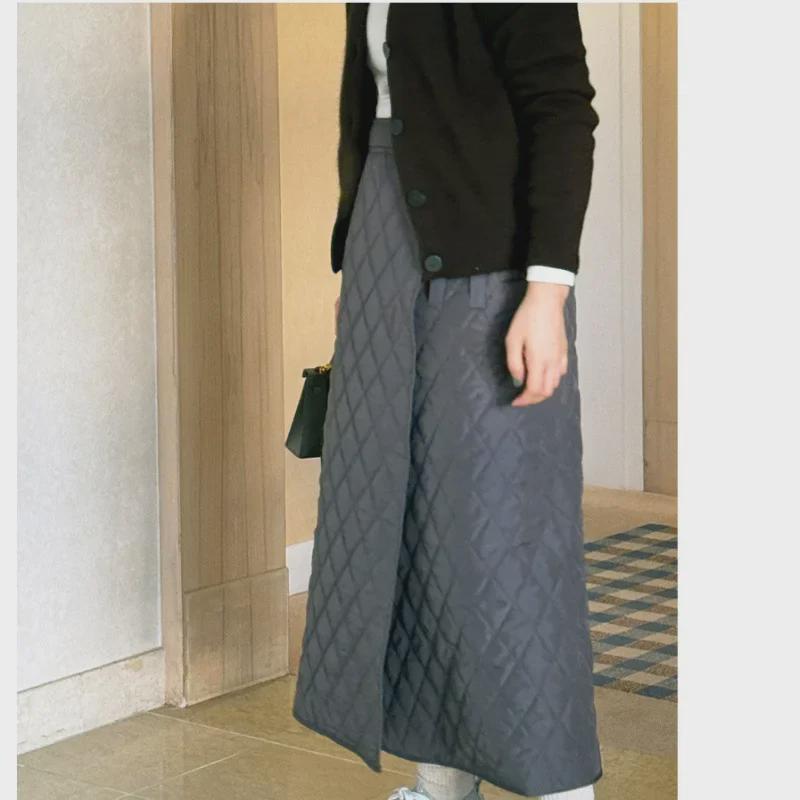 Bavlněná kostkovaná sukně s kosočtvercovým vzorem ve stylu Japonska a Koreje