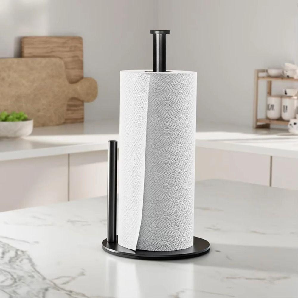 Stainless Steel Paper Towel Stand Non-Slip Kitchen Roll Dispenser Paper Towel Dispenser  Bathroom
