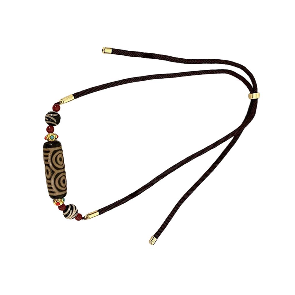 Tibetansk Niøye Dzi-perlekjede Håndlaget Agat Spirituelt Smykke For Indre Fred Beskyttelse Og Visdom