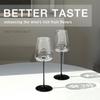 12.8(рідка унція) Келих Pinot Noir Кришталевий келих для червоного вина Чорний прямий тонкий стрижень Келих для напоїв Домашній бар підходить для подарунків