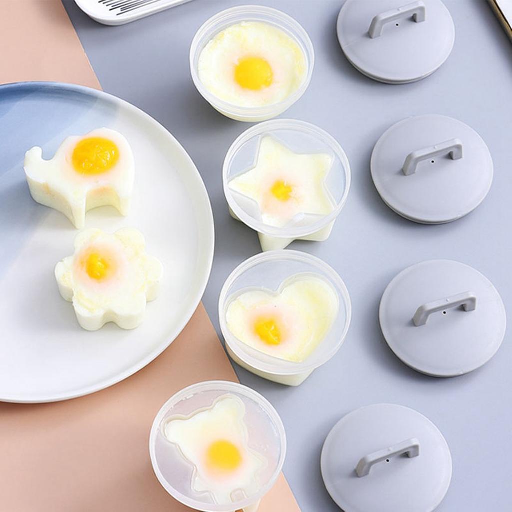 Steamed Egg Mould Multifunctional Prevent Stick Quick Cooking Cute Boil Egg Mould with Oil Brush for Home Kitchen