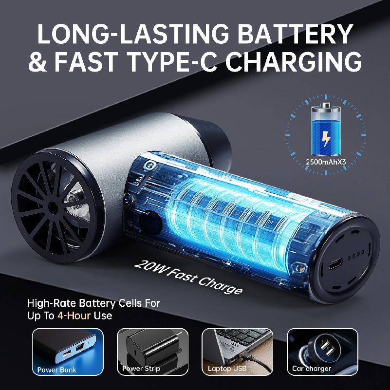 X7 Violent Blower Wind Speed 45m/s Brushless Motor 40mm Turbo Jet Fan With 1 Nozzles Dust Blowing Keyboard Cleaning Air Blower