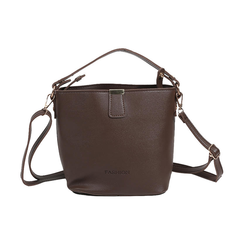 Simple Solid Color Crossbody Bags Women Elegant Shoulder Portable Bucket Bag