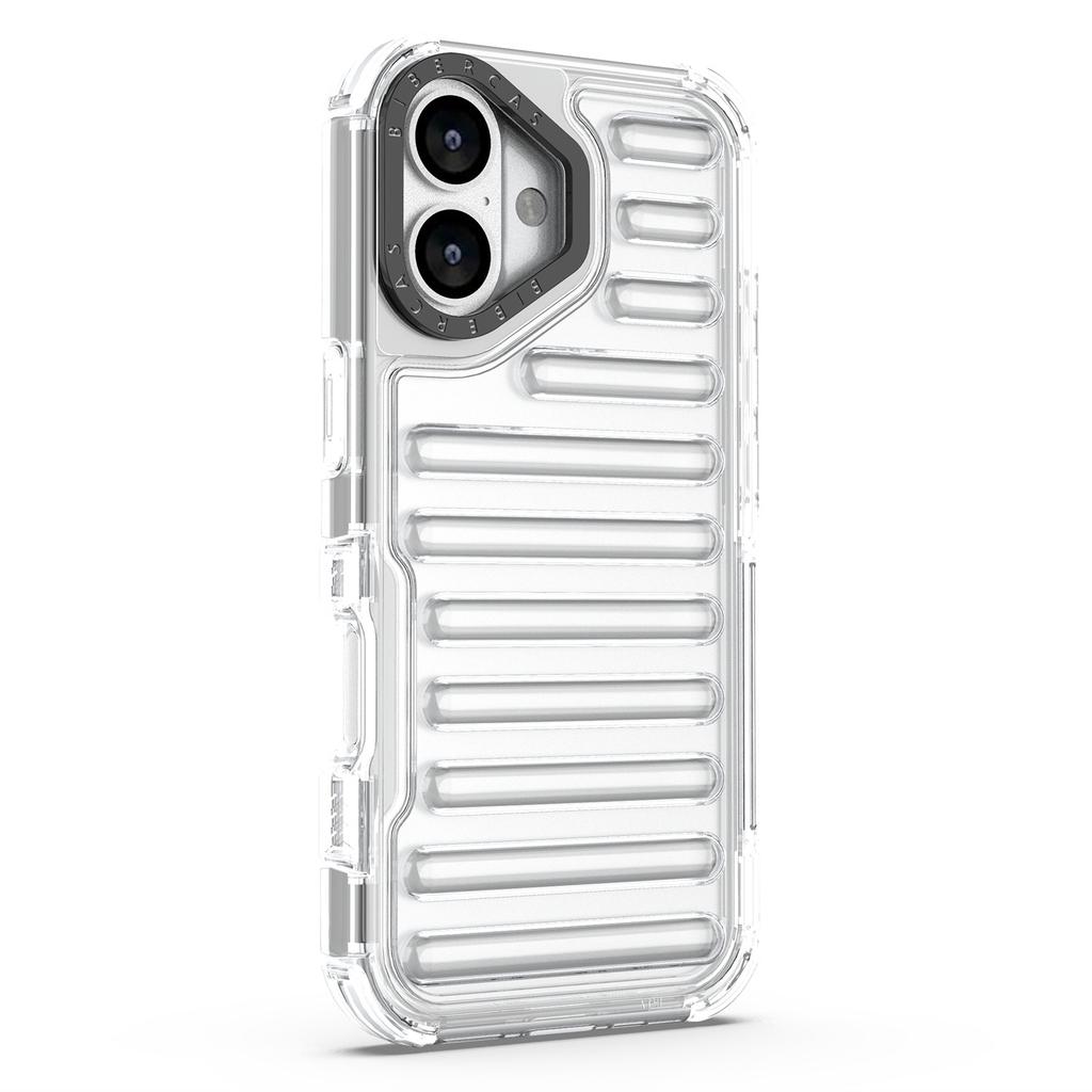 For iPhone 17 Case Stripe Design Anti-Slip Detachable TPU+PC Phone Cover