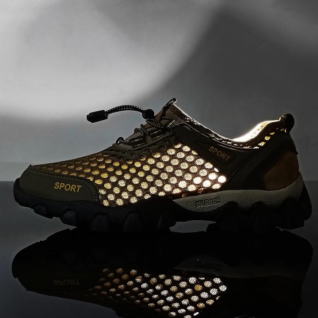 2025 New Plus Size Outdoor Non Slip Male Running Shoes Men Sports Shoes Summer Men's Sneakers Man Sport Gray Aqua Aquatic Beach
